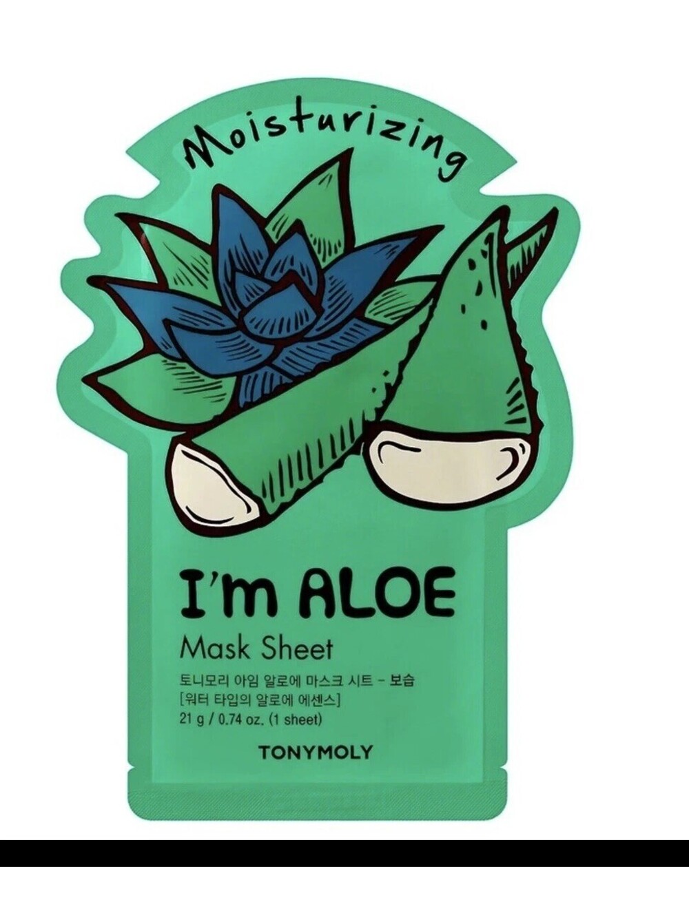 TONYMOLY Aloe Face Sheet Mask - Skin Masks Deep Hydration, Paraben-Free, 0.74oz